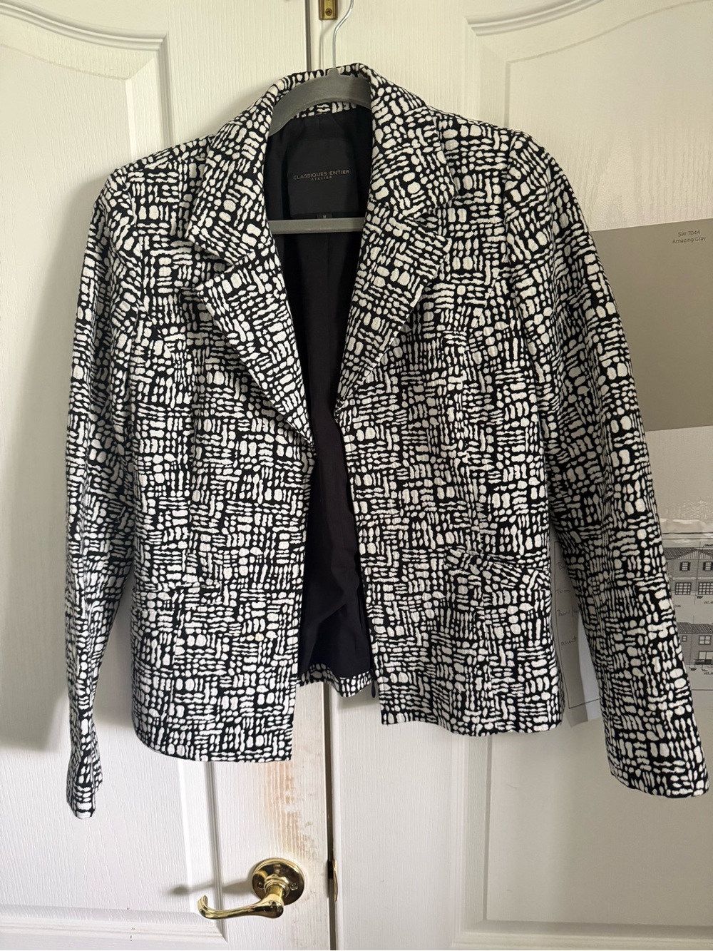 Classiques Entier Black and White Graphic-Print Blazer